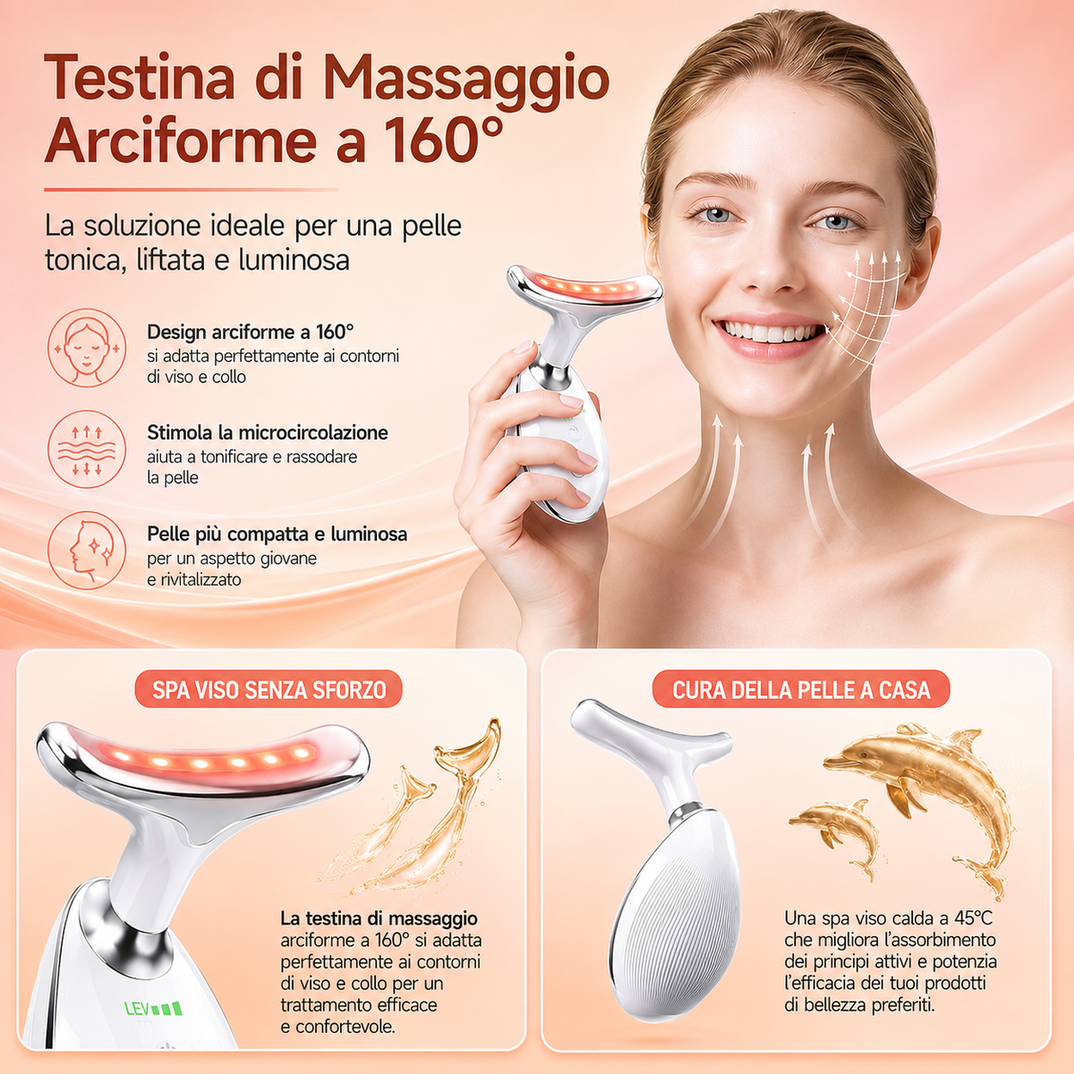 Neck & Face Lift Pro™ – Dispositivo Massaggiatore LED Anti-Rughe e Lifting Viso